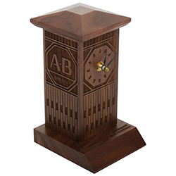 SMALL WALNUT "ALLEN BRADLEY" CLOCK TOWER