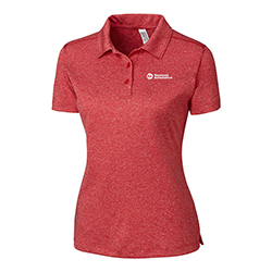 CLIQUE CHARGE WOMENS ACTIVE POLO -CARDINAL RED HTR