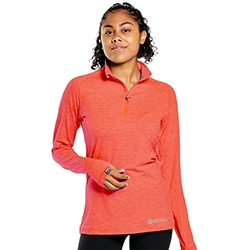 WOMENS PACESETTER 1/4 ZIP - PERSIMMON RED
